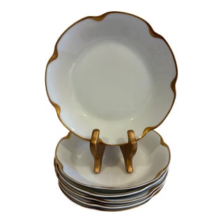 Antique Haviland & Co. Limoges Gold Scalloped Rim Bowls, Set of 6 For Sale