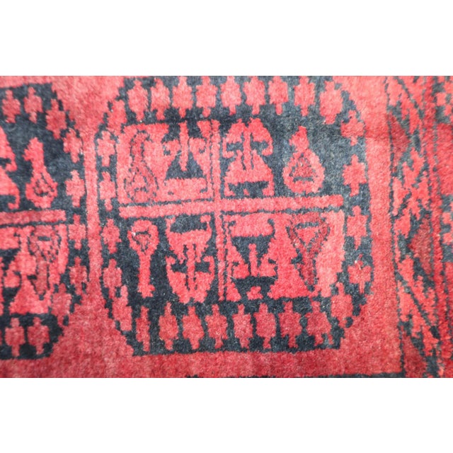 Raspberry Red 1940s, Handmade Vintage Afghan Ersari Rug 2.2' X 2.9' For Sale - Image 8 of 12