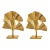 Pair of Ginkgo Brass Table Lamps, Mid Century Modern Italy For Sale