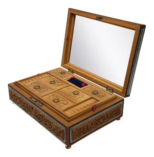 Anglo-Indian Footed Box with Lidded Compartments, 19th Century