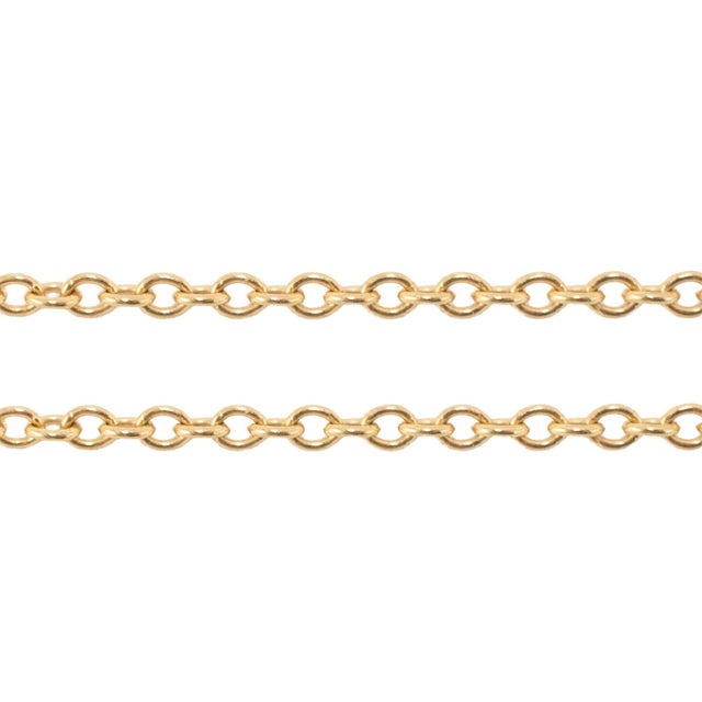 Modern Tiffany & Co. 18k Yellow Gold Rolo Link Princes Chain Necklace For Sale - Image 3 of 8