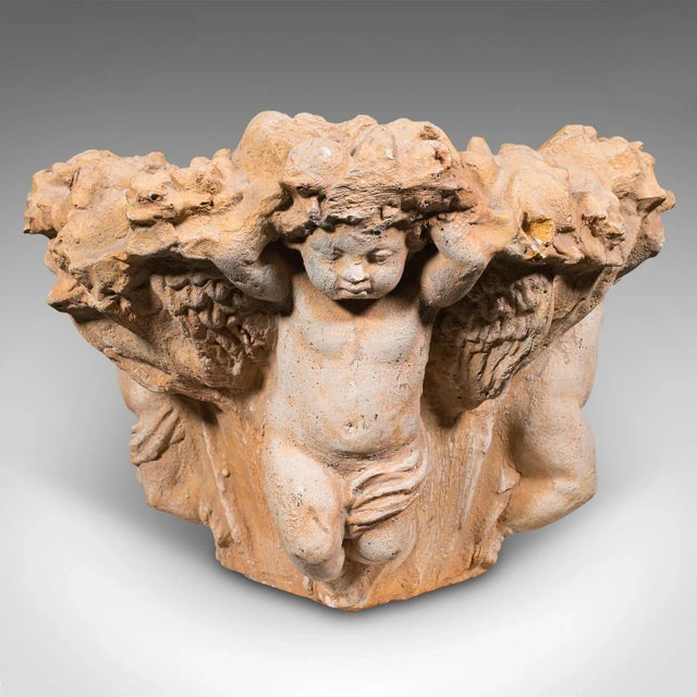 Italian Vintage Decorative Putti Planter, Italian, Jardiniere, Cherub Figures, C.1950 For Sale - Image 3 of 12