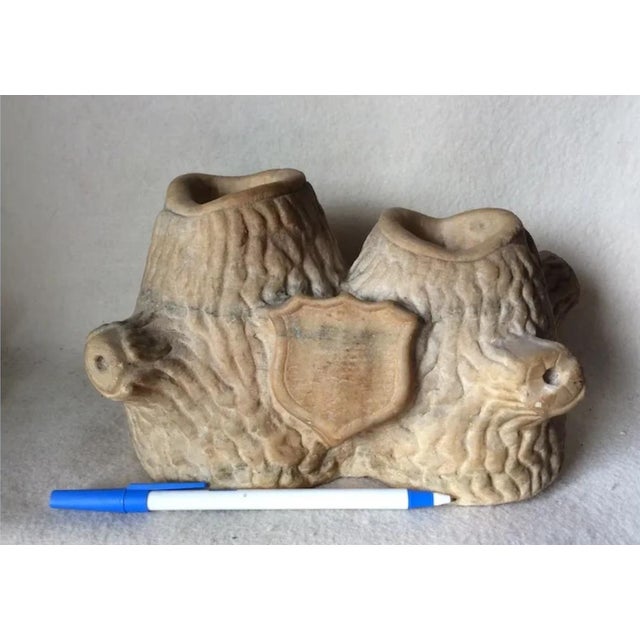 Antique 19thC Folk Art Carved Marble Match Safe, Patriotic Shield A wonderful Primitive, Folk Art Match safe in the...