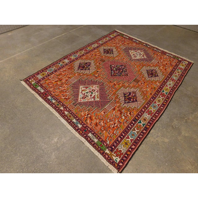 Persian Vintage Persian Flatwoven Sumac Rug For Sale - Image 3 of 13