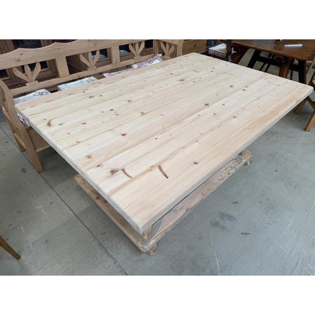Rustic Farmhouse Table in Spruce For Sale - Image 11 of 15