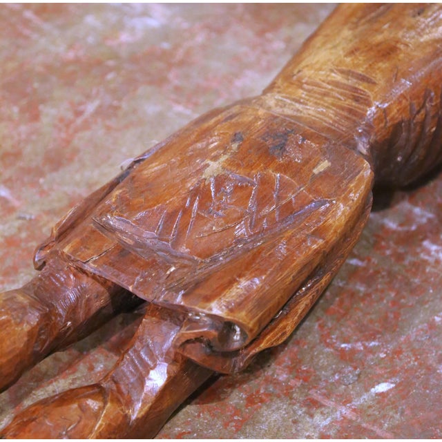 Mid-17th Century French Baroque Walnut Crucifix Corpus Wall Sculpture For Sale - Image 11 of 15