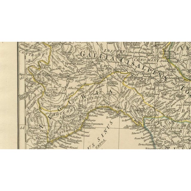 Gold Antique Map of Ancient Italy, 1818 For Sale - Image 8 of 18