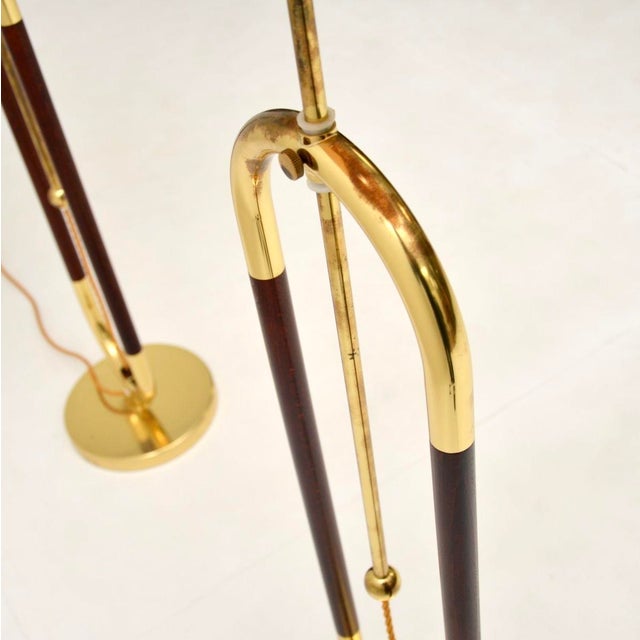 Vintage Swedish Brass and Birch Floor Lamps attributed to Bergboms, 1970s, Set of 2 For Sale - Image 6 of 11