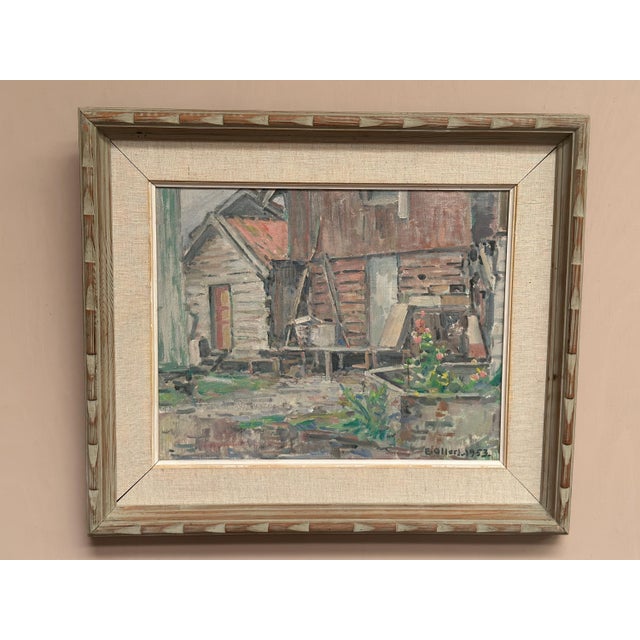 Edvin Ollers, Gårdsmotiv, 1950s, Oil on Canvas, Framed For Sale - Image 12 of 18