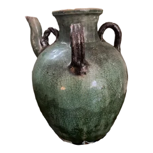 19th Century French Fiance Three Handled Pottery Jug