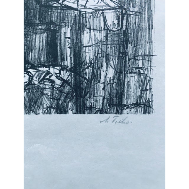 Printmaking Materials Anna Ticho, German Israeli Expressionist Abstract Lithograph Of Jerusalem Landscape For Sale - Image 7 of 9