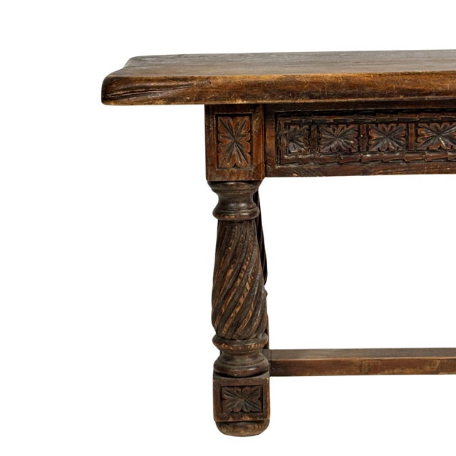 Wabi-Sabi Table with Turned Legs, 1940s For Sale - Image 3 of 11