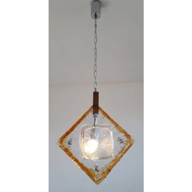 Glass Mid 20th Century Diamond Pendant by Mazzega For Sale - Image 7 of 10