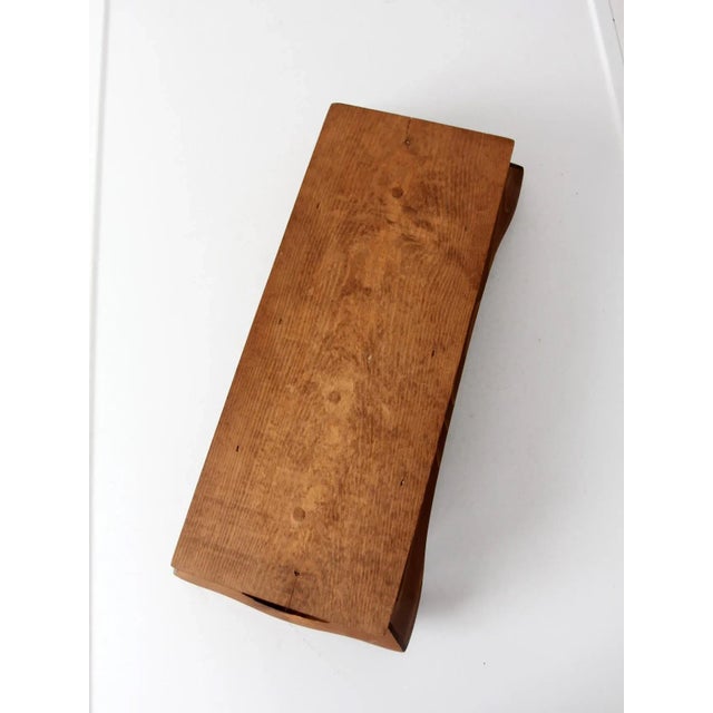 Wood Vintage Carved Wood Farmhouse Tray For Sale - Image 7 of 11