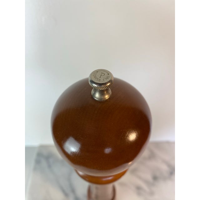 Rustic European Large Vintage Walnut-Stained Hardwood Pepper Mill, 18” — Professional Series Made in Usa For Sale - Image 3 of 7