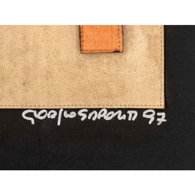 1990s Giorgio Saporiti Geometric Suede Tapestry For Sale - Image 5 of 6