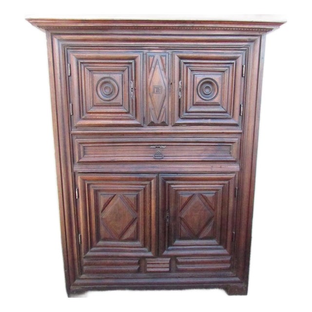 18th. Century Paneled French Armoire From Normandy For Sale
