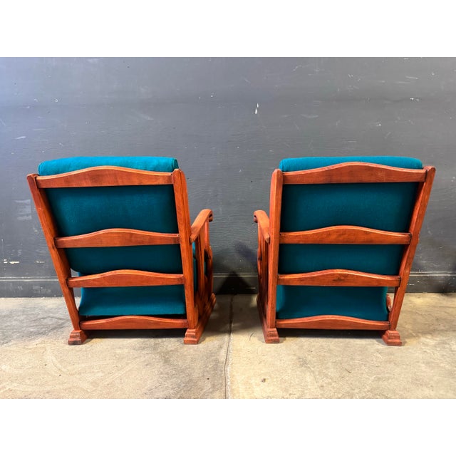 Blue Pair of 1960s Art Deco Lounge Chair For Sale - Image 8 of 10