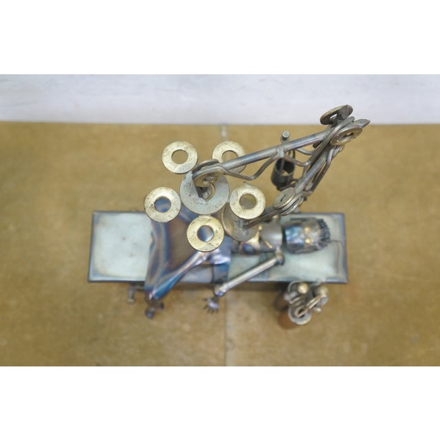 Late 20th Century Vintage Handcrafted Metal Art Surgical Scene Sculpture Figurine Doctors Gift 13" For Sale - Image 5 of 18