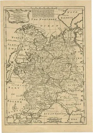 Antique Map of Moscovy Russia by E. Bowen, 1747