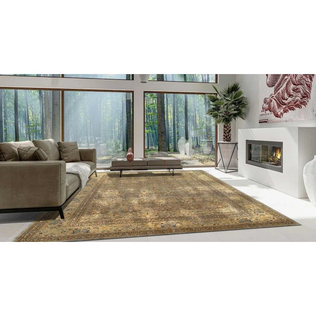Gray 2020s Fine Hand Knotted Tabriz Design Rug For Sale - Image 8 of 9