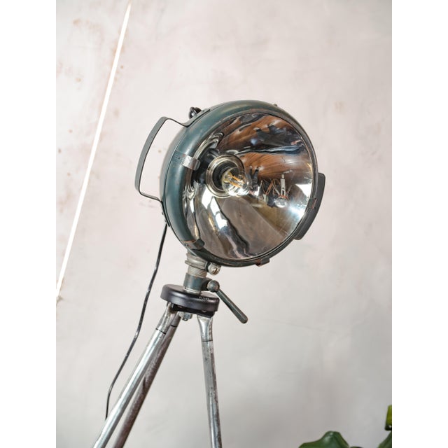 Military Spotlight Floor Lamp on Original Tripod from Bosch Eisemann, 1960s For Sale - Image 18 of 18