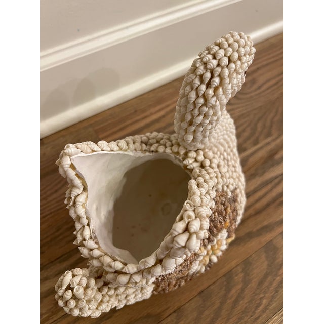 Mid 20th Century Mid 20th Century Shell Encrusted Ceramic Swan For Sale - Image 5 of 8