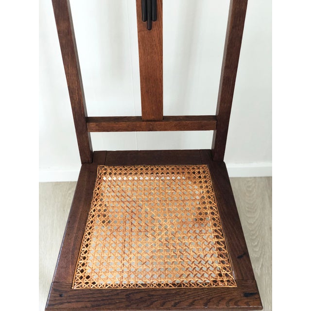 Brown Pair of Oak Art Deco Amsterdam School Dining Chairs 1920s For Sale - Image 8 of 11