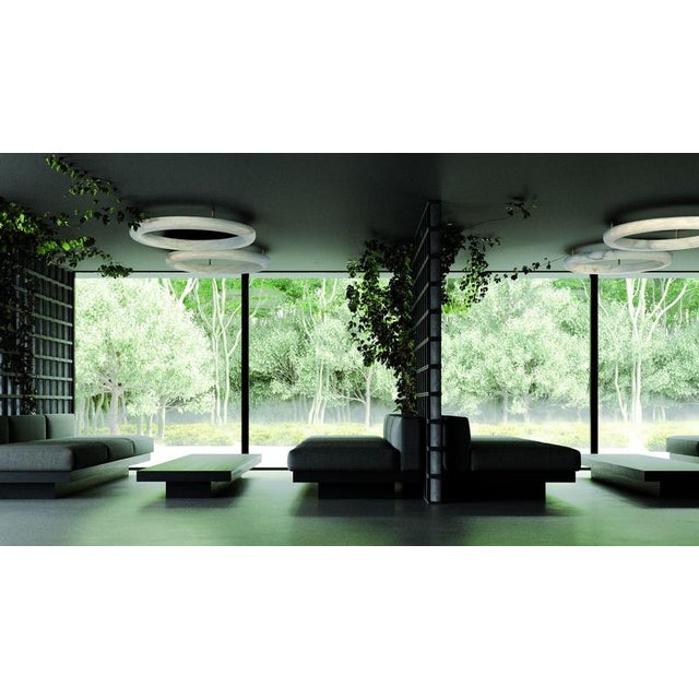 Contemporary Halo with Pipe 100 Pendant Lamp by United Alabaster For Sale - Image 3 of 18