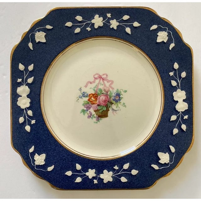 Wedgwood Late 19th Century Wedgwood Queen’s Ivory Blue and White Plates- Set of 4 For Sale - Image 4 of 10