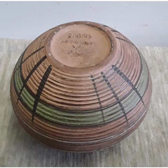 Vintage German Ceramic Vase with Geometric Colored Decor from Dümler & Breiden,, 1960s For Sale - Image 3 of 4