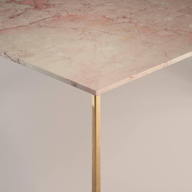 Contemporary Piero Dining Table with Cast Bronze Legs and Pink Rosa Tea Marble Top by Fred & Juul For Sale - Image 3 of 4