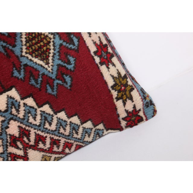 Handwoven Vintage Turkish Throw Rug Pillow Cushion Cover -22'' X 22'' For Sale - Image 10 of 10