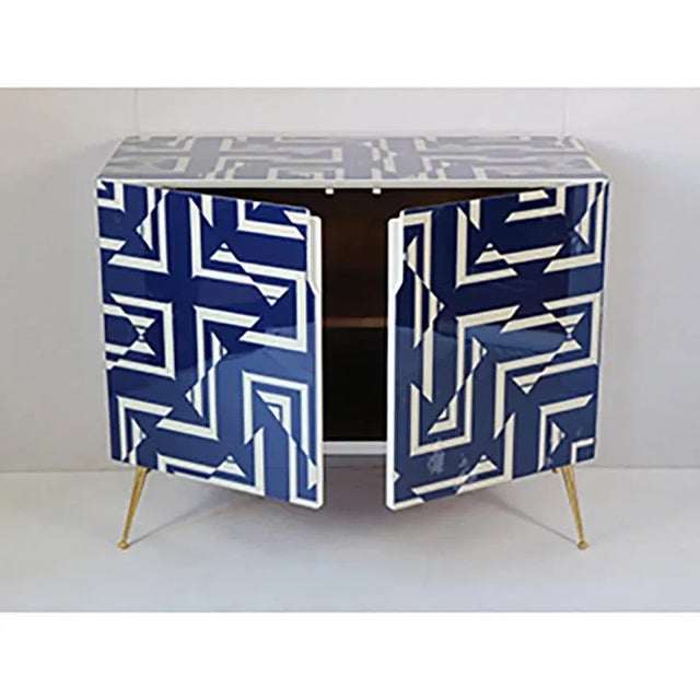 Wood Sideboard with Two Glass Doors, 1980s For Sale - Image 7 of 8