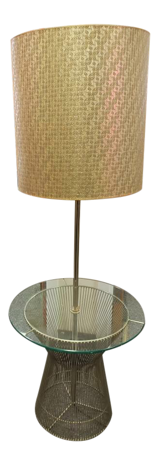 glass end table with lamp