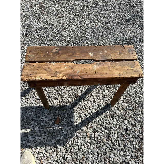 Mid 20th Century Primitive Handmade Bench For Sale - Image 4 of 5