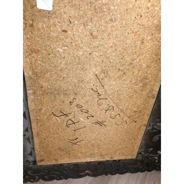 Vintage 1980s Laser Cut Steel Mirror For Sale In Chicago - Image 6 of 7