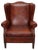 Vintage Dutch Cognac Wingback Leather Club Chair For Sale