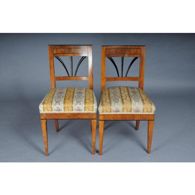 Vintage Biedermeier Chairs in Cherry Wood, Set of 4 For Sale - Image 4 of 15