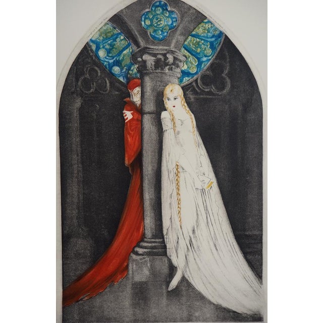 Louis Icart, Margueritte and Mephistopheles, 1928, Original Etching For Sale - Image 9 of 13