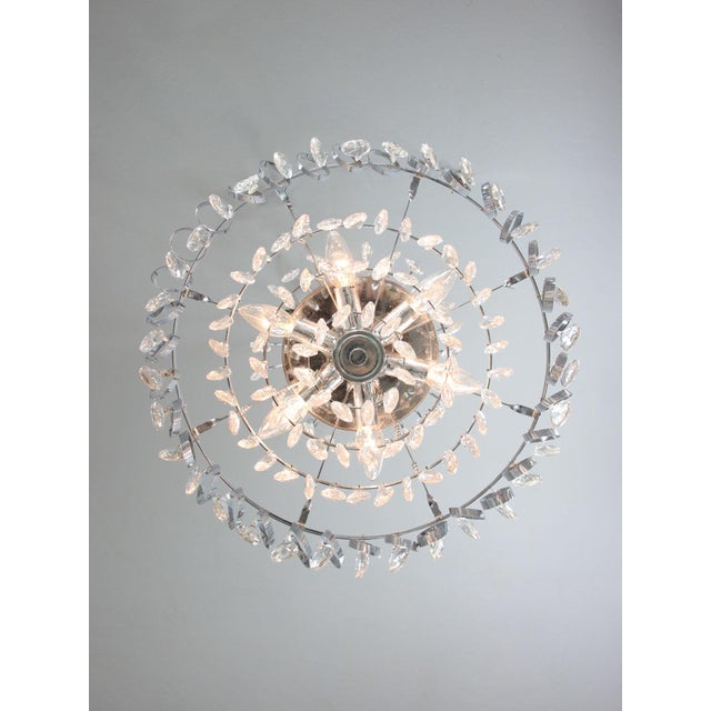 Silver Vintage Viennese Crystal Chandeliers, 1970s, Set of 2 For Sale - Image 8 of 18