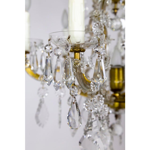 Mid 20th Century 7-Light Multi-Crystal Maria Theresa Chandelier For Sale - Image 9 of 13