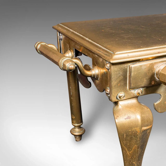 Metal Antique Hearth Footman, English Brass, Fireplace Plate Warmer, Trivet, Victorian For Sale - Image 7 of 10