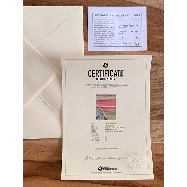 Pink "AV_Tulip_Fileds_029" Contemporary Aerial View Limited Edition Photograph by Bernhard Lang For Sale - Image 8 of 9