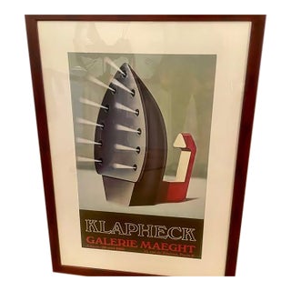 Vintage Konrad Klapheck Galerie Maeght Poster, Framed 27 X 37 For Sale