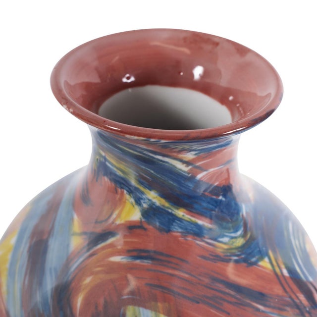 Contemporary Camille Flared Ceramic Short Bottle For Sale - Image 3 of 7