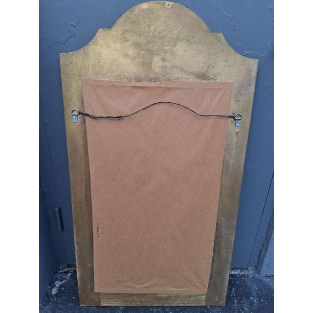 Wood 1940's Hollywood Regency Chinoiserie Giltwood & Silvered Figural Decor Wall Mirror For Sale - Image 7 of 12