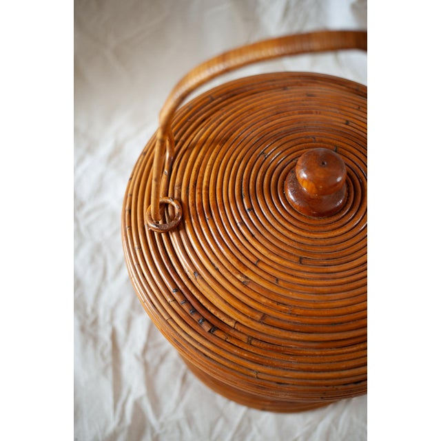 Decorative Rattan Basket from Vivai del Sud, Italy, 1960s For Sale - Image 3 of 12