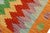 Abstract Turkish Kilim Rust Blue Hand-Woven Wool Rug For Sale In New York - Image 6 of 9