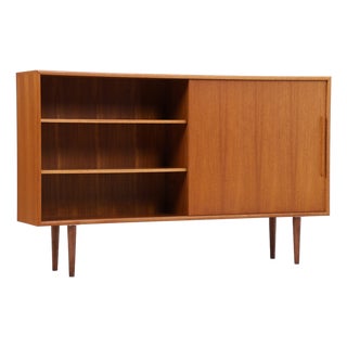 Mid-Century Highboard in Teak with Sliding Doors from WK Möbel For Sale